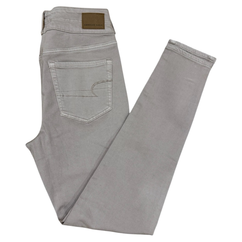 American Eagle high waist khaki/clay stretch skinny Sz 8